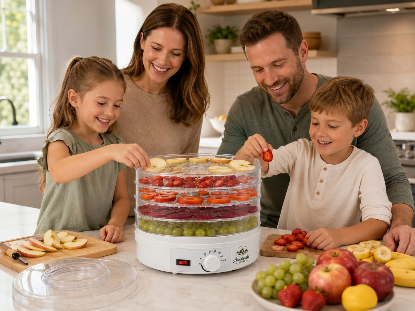 Family using Allendale Home Food Dehydrator