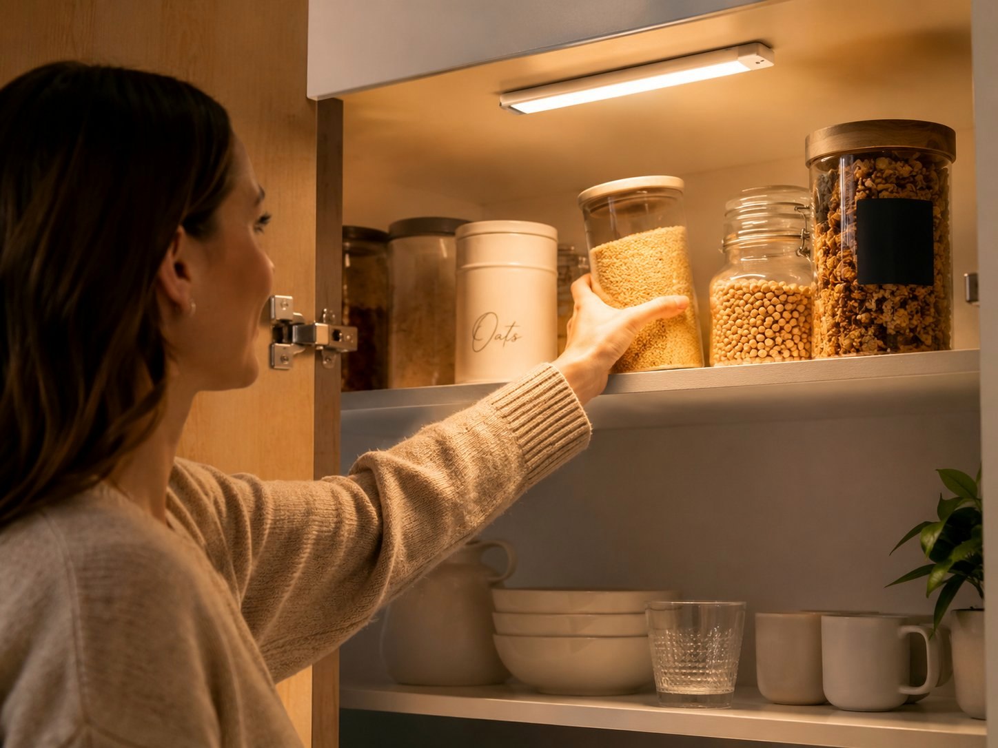 Person using Allendale Home wireless motion sensor lights